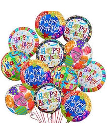 Dozen Balloons Flower Arrangement